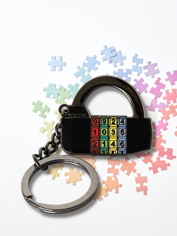 Coloured Number Padlock Keyring