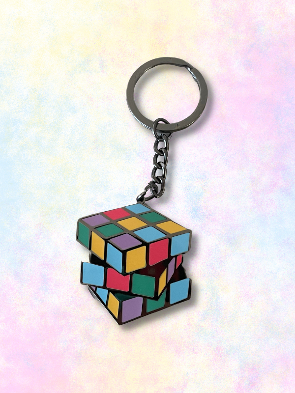 Colourful Puzzle Cube Keyring