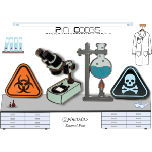 Science Lab Pin Set of 4