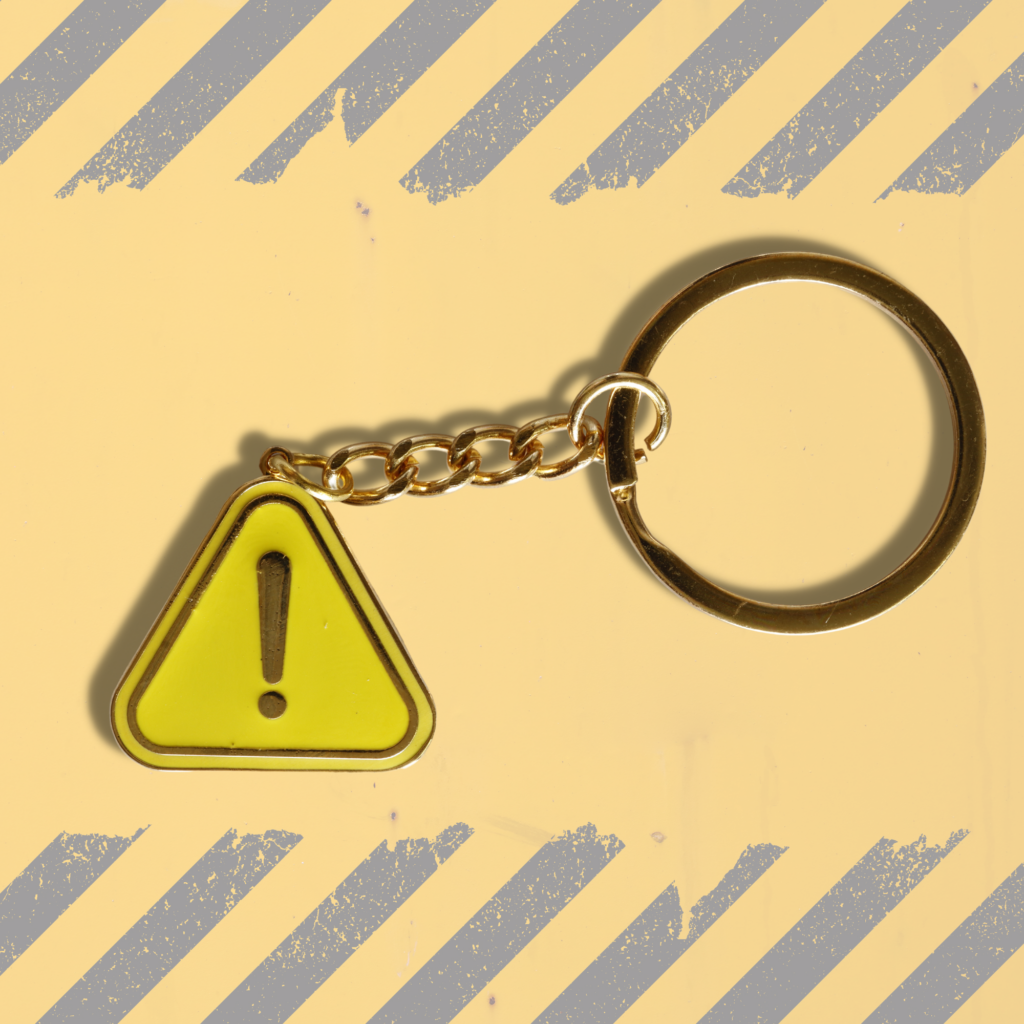 Hazard Symbol - Caution Keyring